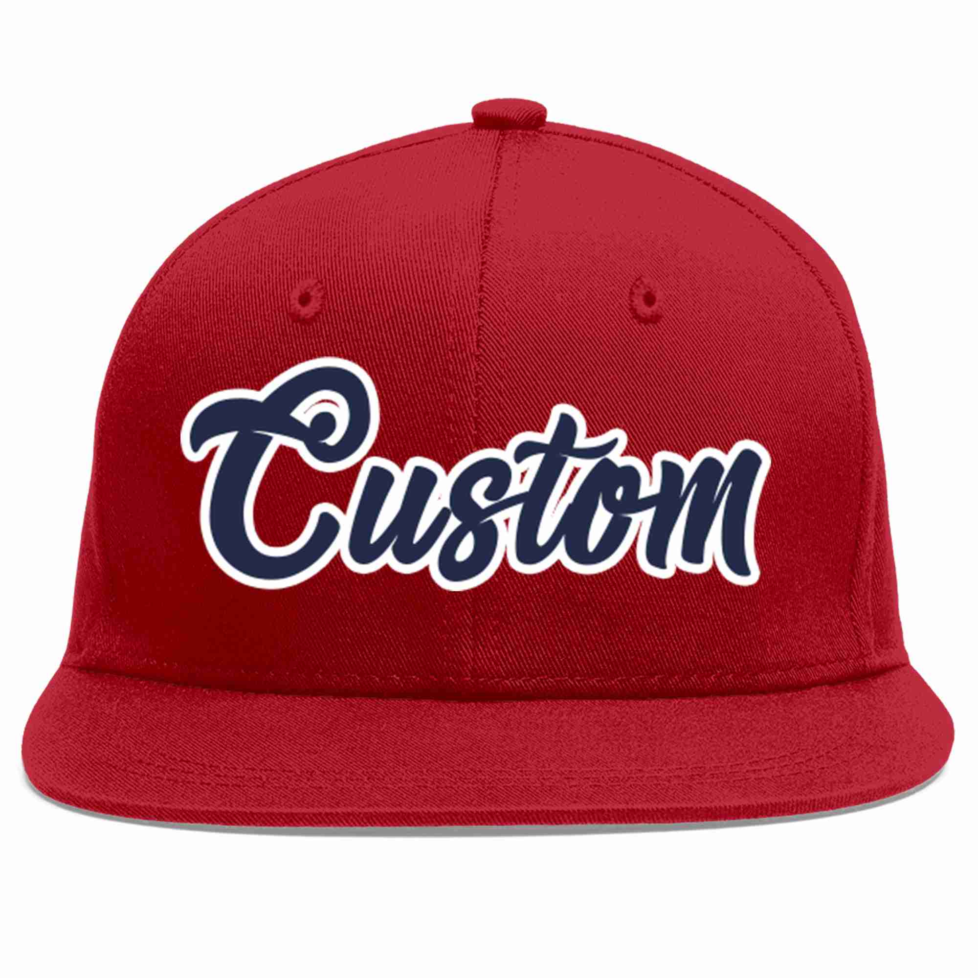 Custom Red Navy-White Casual Sport Baseball Cap