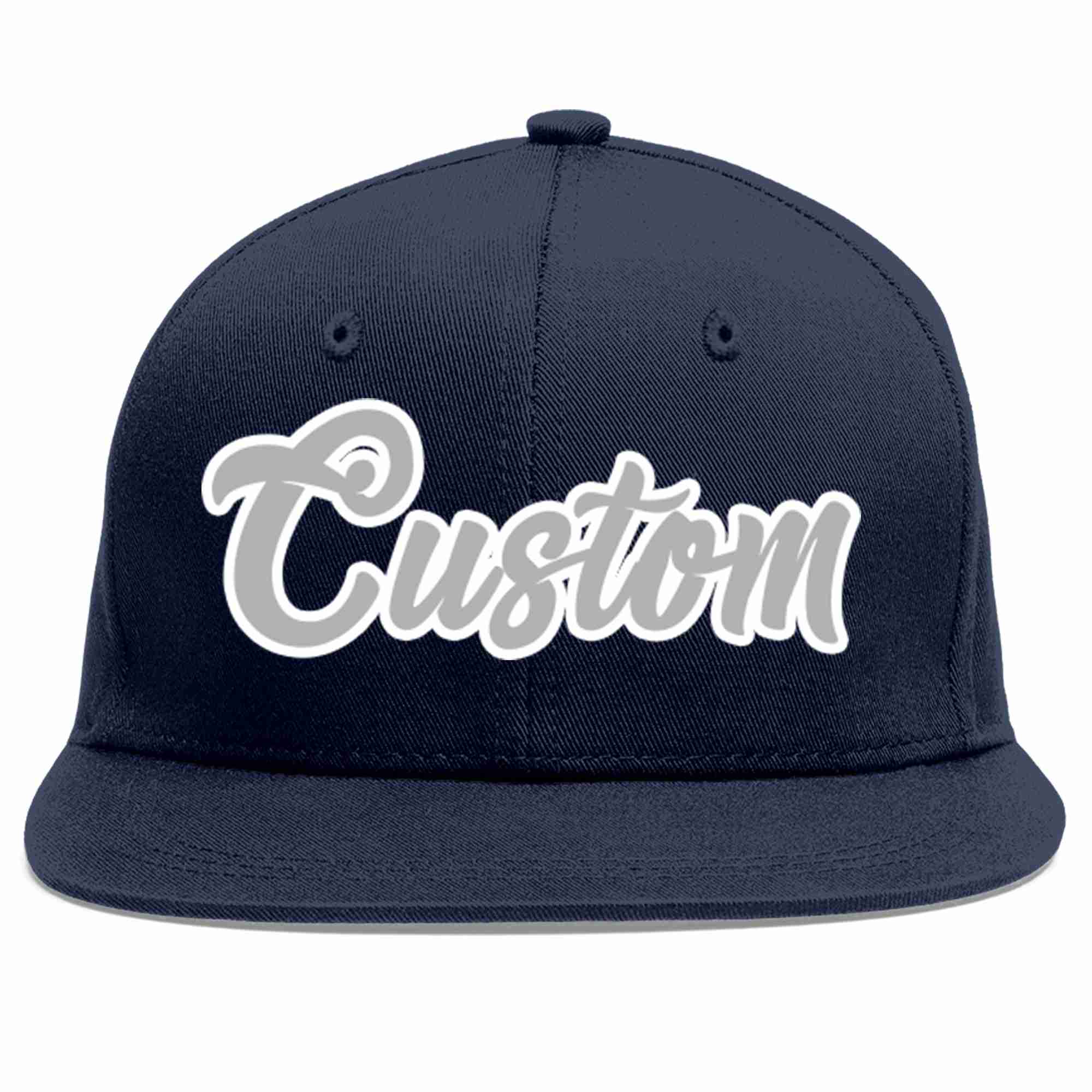 Casquette de baseball sport décontractée gris-blanc marine personnalisée