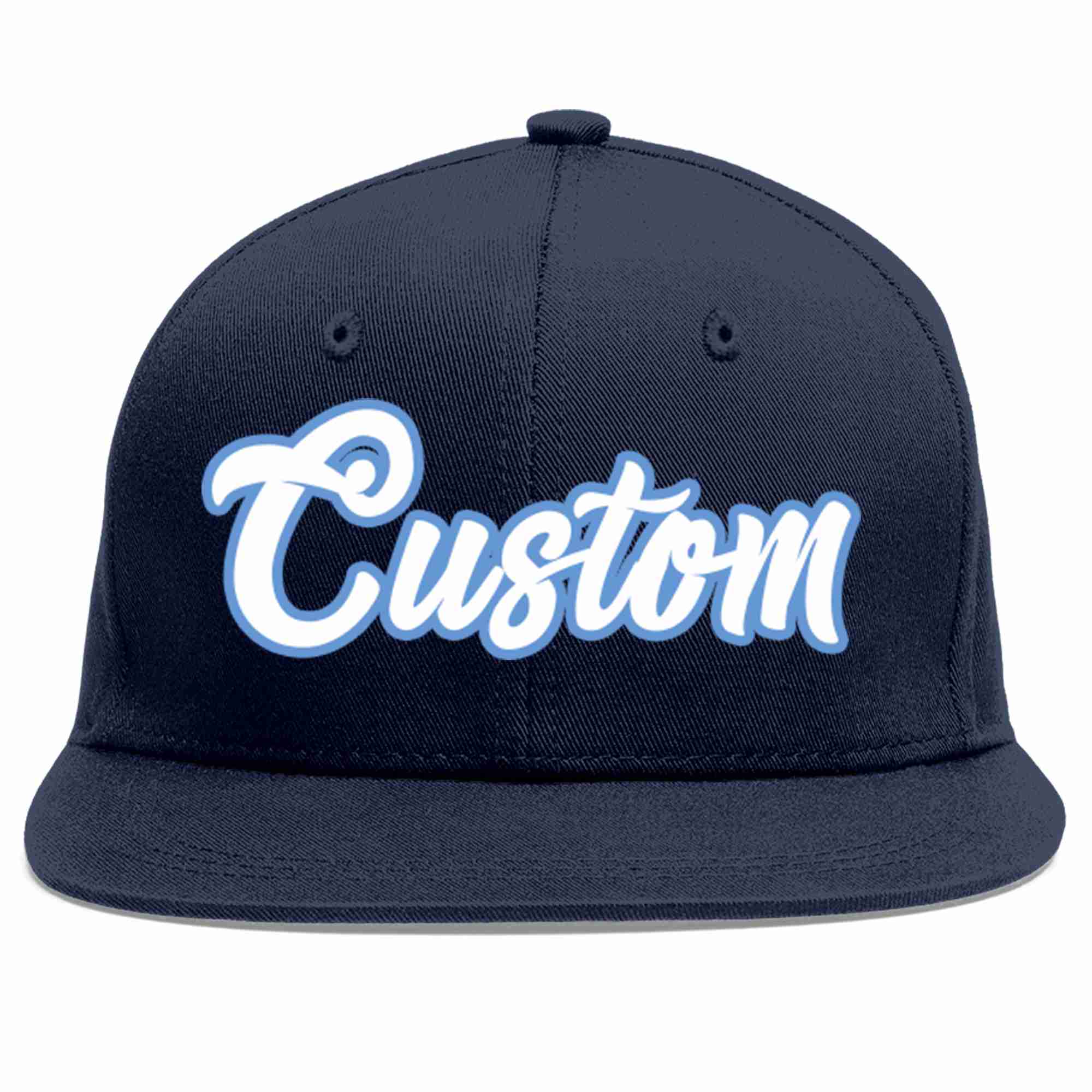 Casquette de baseball sport décontractée personnalisée bleu marine blanc-bleu clair