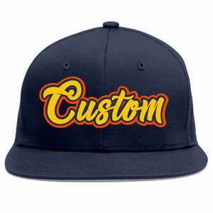 Custom Navy Gold-Navy Casual Sport Baseball Cap