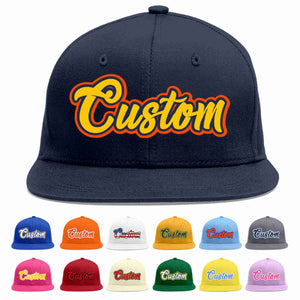 Custom Navy Gold-Navy Casual Sport Baseball Cap