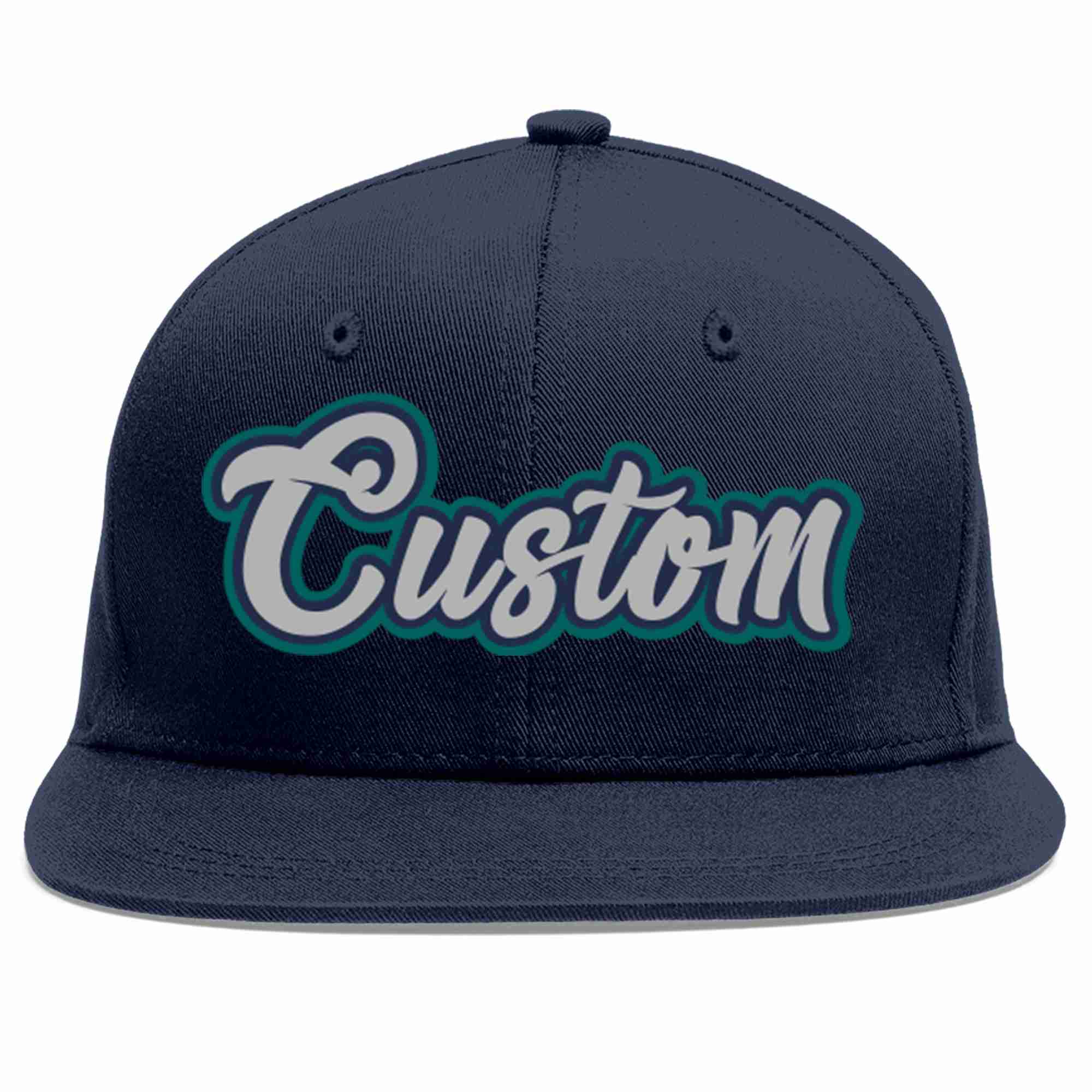 Custom Navy Gray-Navy Casual Sport Baseball Cap