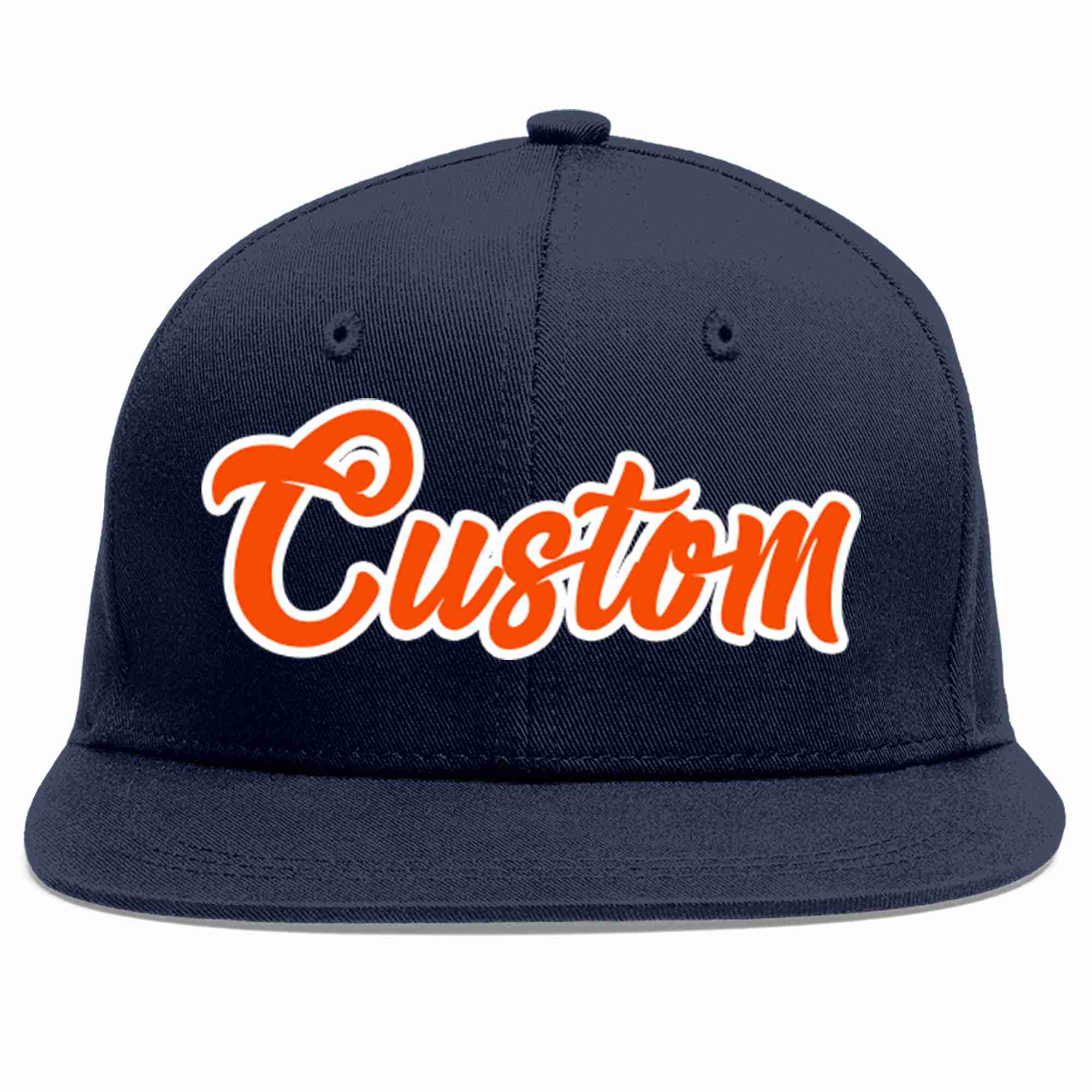 Casquette de baseball sport décontractée orange-blanc marine personnalisée