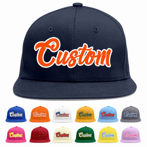 Casquette de baseball sport décontractée orange-blanc marine personnalisée