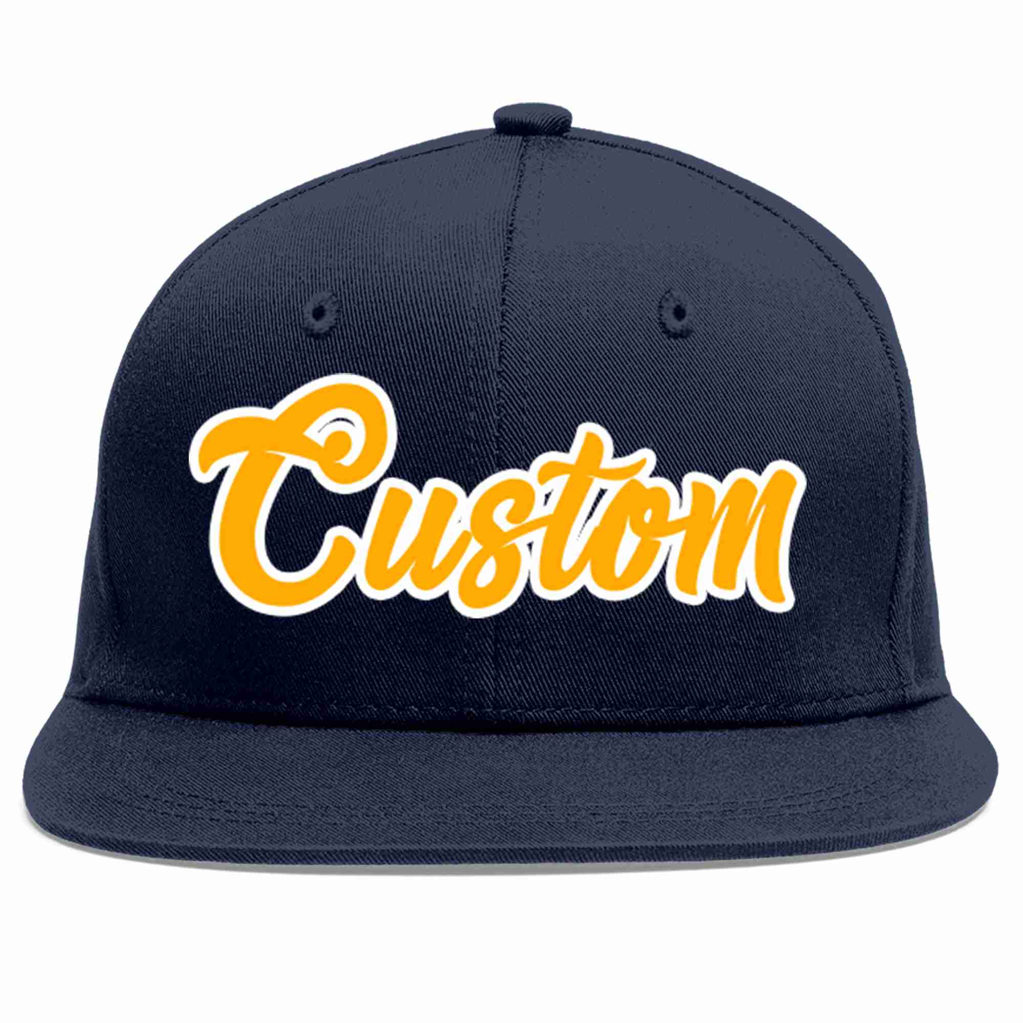 Casquette de baseball sport décontractée jaune-blanc marine personnalisée