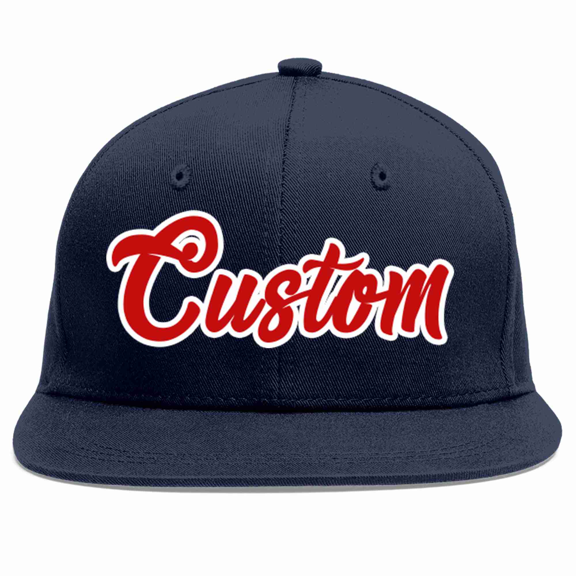 Custom Navy Red-White Casual Sport Baseball Cap