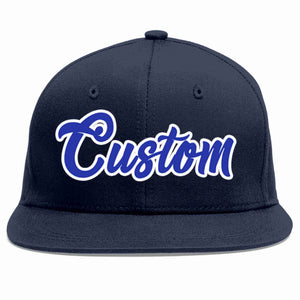 Casquette de baseball sport décontractée bleu marine-blanc personnalisée