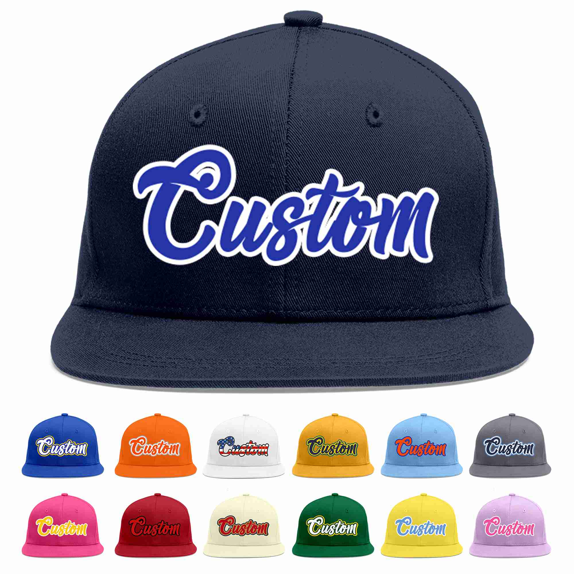 Custom Navy Royal-White Casual Sport Baseball Cap