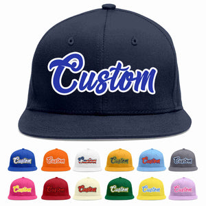 Casquette de baseball sport décontractée bleu marine-blanc personnalisée