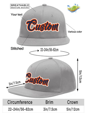 Casquette de baseball sport personnalisée gris marine-orange Flat Eaves