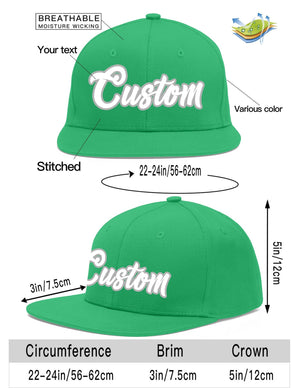 Custom Teal White-Gray Flat Eaves Sport Baseball Cap