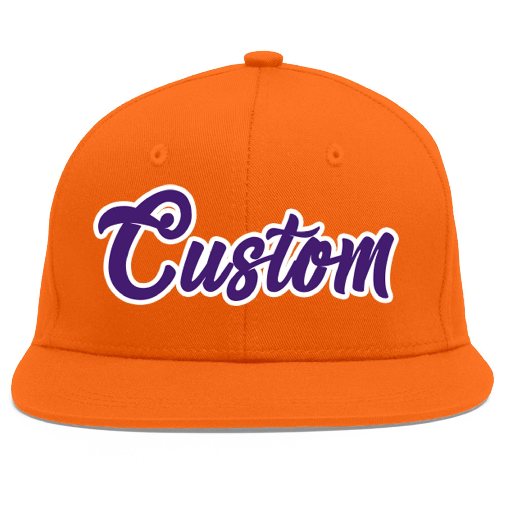 Casquette de baseball personnalisée Orange violet-blanc Flat Eaves Sport