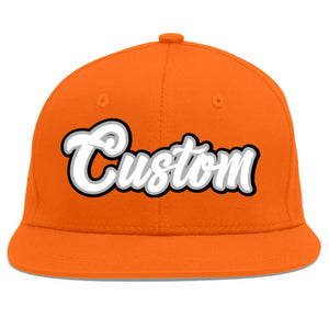 Casquette de baseball sport personnalisée orange blanc-gris Flat Eaves