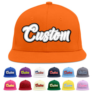 Casquette de baseball sport personnalisée orange blanc-gris Flat Eaves