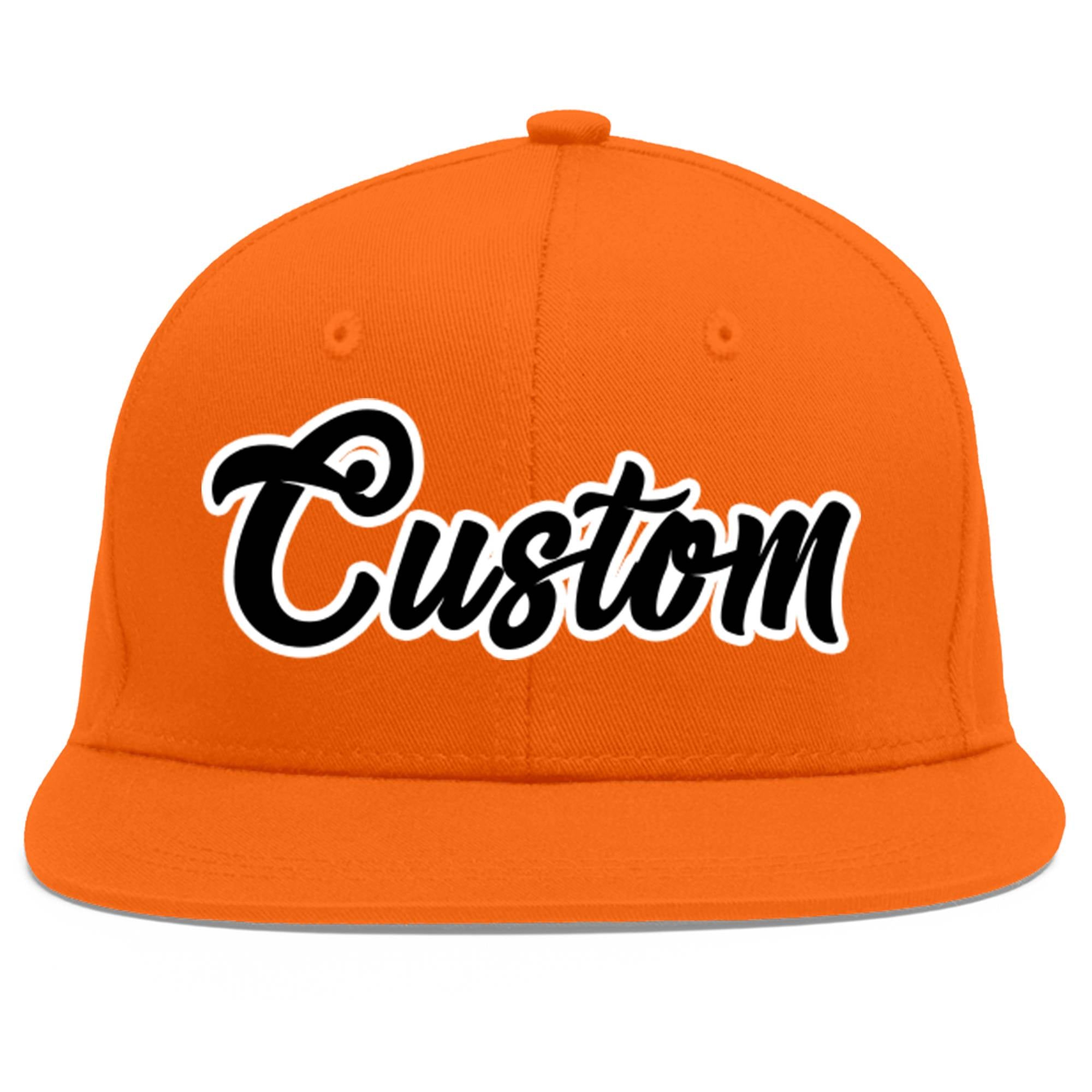 Casquette de baseball sport personnalisée orange noir-blanc