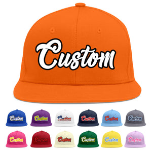 Casquette de baseball sport personnalisée orange blanc-noir Flat Eaves