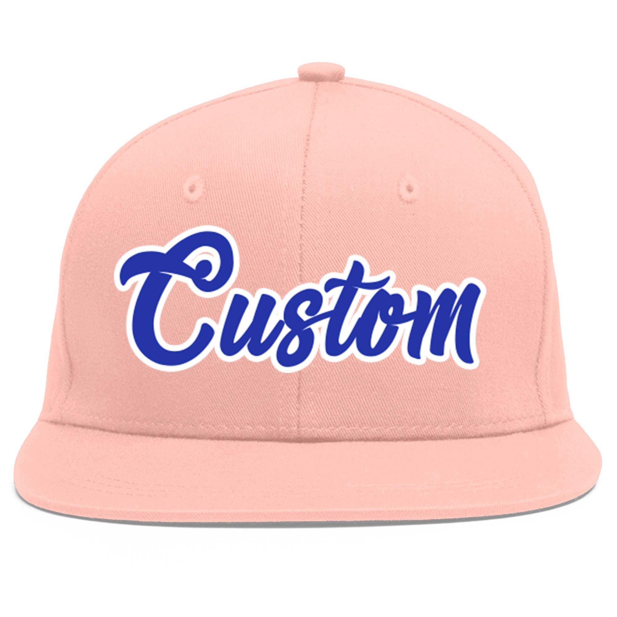 Casquette de baseball sport personnalisée rose Royal-White Flat Eaves