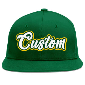 Casquette de baseball sport personnalisée vert blanc-vert Kelly Flat Eaves