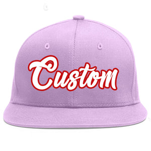 Casquette de baseball sport personnalisée violet clair blanc-rouge