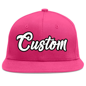 Casquette de baseball sport personnalisée Rose rouge blanc-noir Flat Eaves