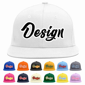 Custom White Black-White Flat Eaves Sport Baseball Cap Design for Men/Women/Youth