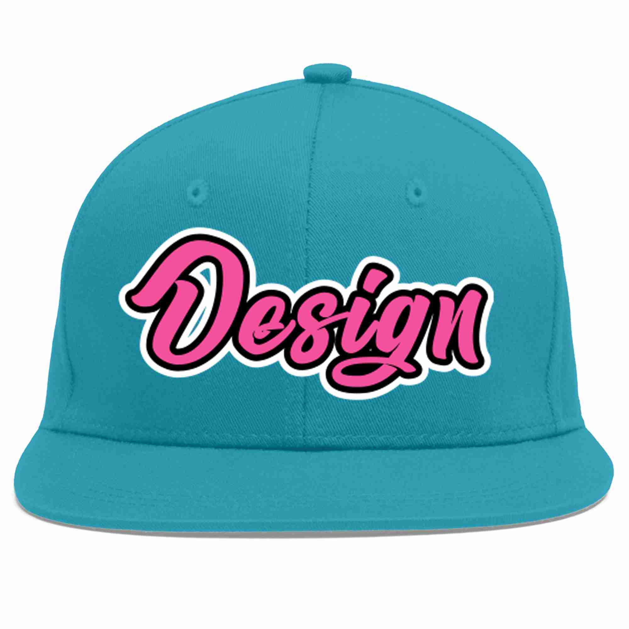 Conception personnalisée de casquette de baseball de sport à Eaves plates rose-noir Aqua pour hommes/femmes/jeunes