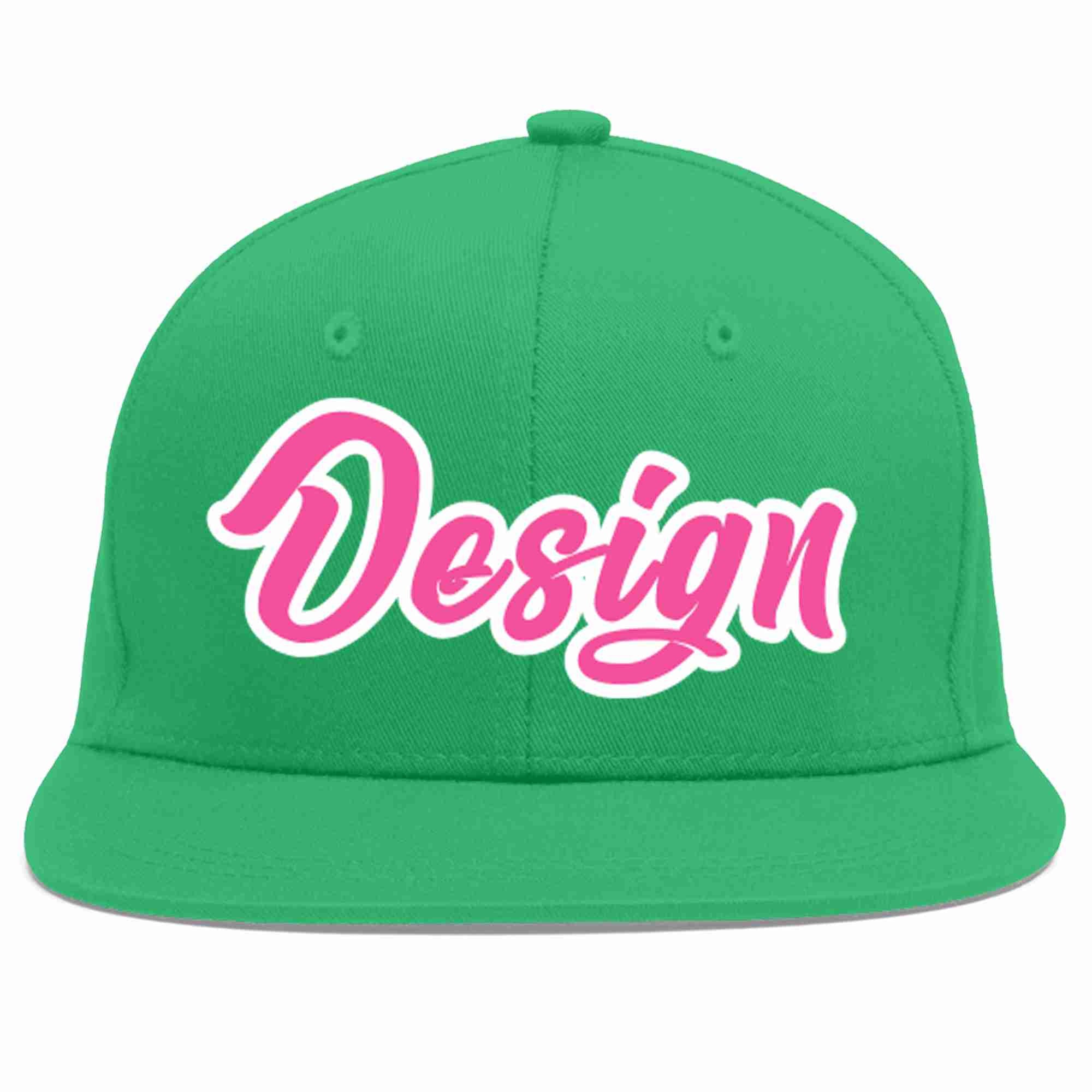 Custom Teal Pink-White Flat Eaves Sport Baseball Cap