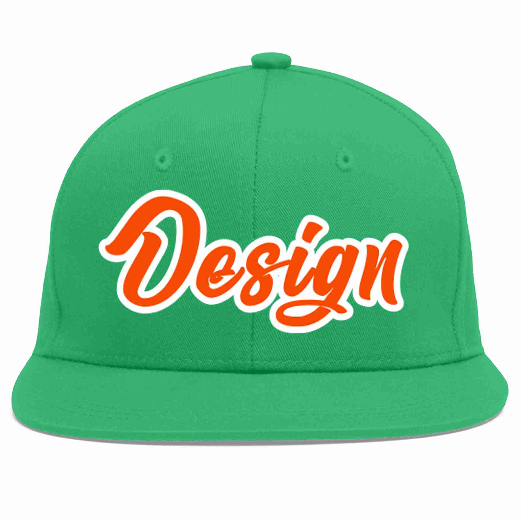 Custom Teal Orange-White Flat Eaves Sport Baseball Cap