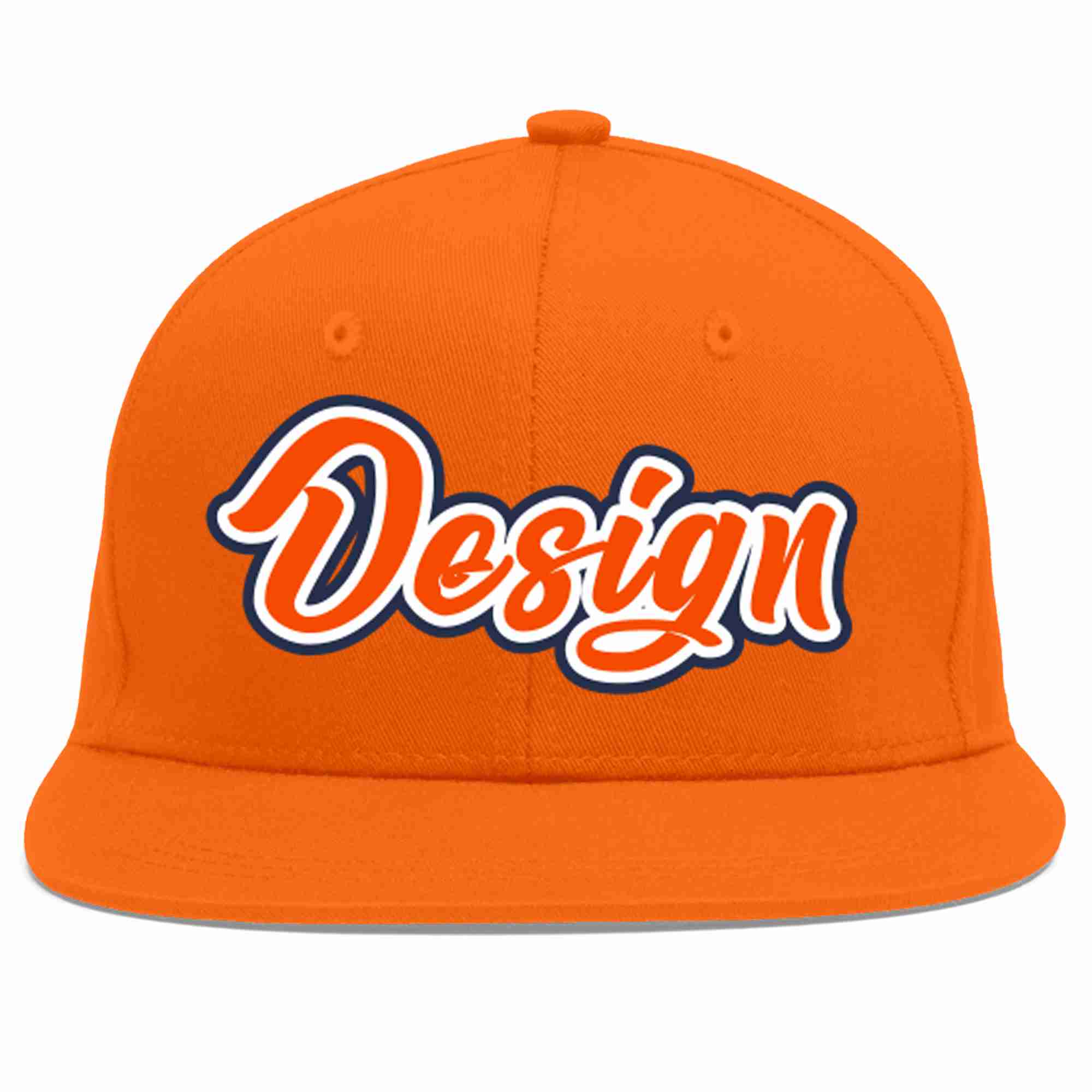 Custom Orange Orange-White Flat Eaves Sport Baseball Cap Design for Men/Women/Youth