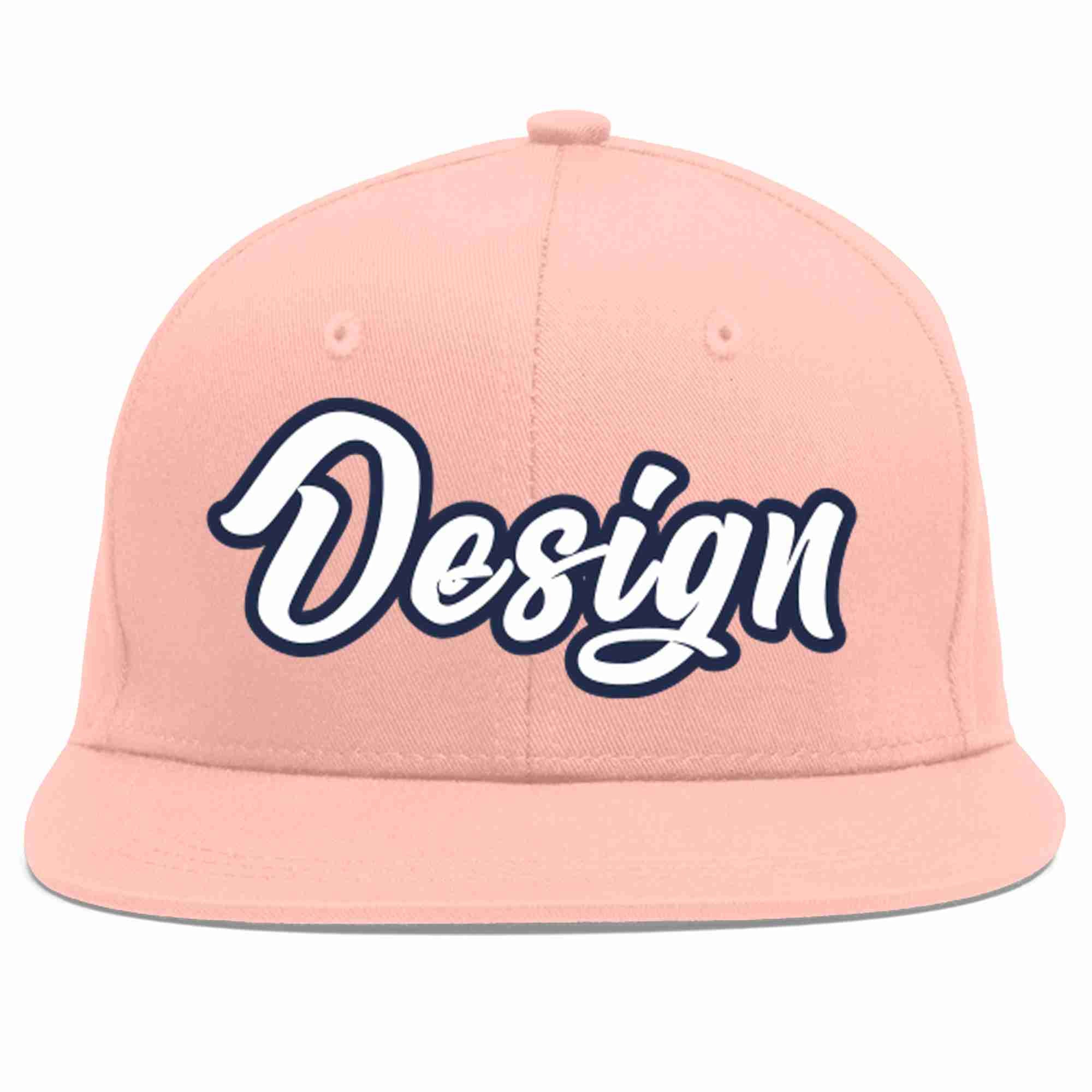 Conception personnalisée de casquette de baseball de sport à Eaves plates rose blanc-marine pour hommes/femmes/jeunes