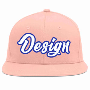 Casquette de baseball personnalisée rose blanc-Royal Flat Eaves Sport pour hommes/femmes/jeunes