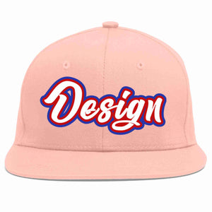 Conception personnalisée de casquette de baseball de sport à avant-toit plat rose blanc-rouge pour hommes/femmes/jeunes