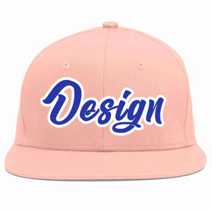 Conception personnalisée de casquette de baseball de sport à avant-toit plat rose royal-blanc pour hommes/femmes/jeunes