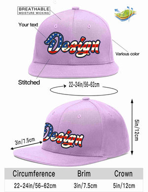 Custom Light Purple Vintage USA Flag-Gold Flat Eaves Sport Baseball Cap Design for Men/Women/Youth