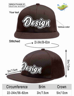 Custom Brown White-Black Flat Eaves Sport Baseball Cap Design for Men/Women/Youth