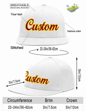 Custom White Crimson-Gold Casual Sport Baseball Cap