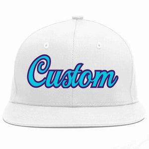 Custom White Light Blue-purple Casual Sport Baseball Cap