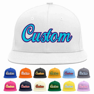 Custom White Light Blue-purple Casual Sport Baseball Cap