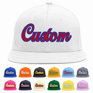 Custom White Red-Royal Casual Sport Baseball Cap