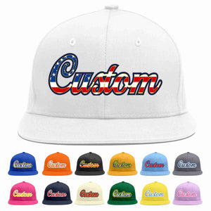 Casquette de baseball de sport décontractée blanche personnalisée avec drapeau américain vintage et or