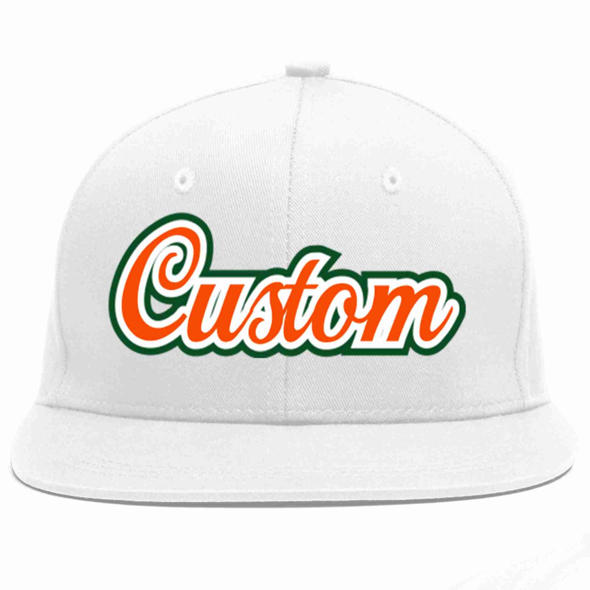 Casquette de baseball sport décontractée personnalisée blanc orange-blanc