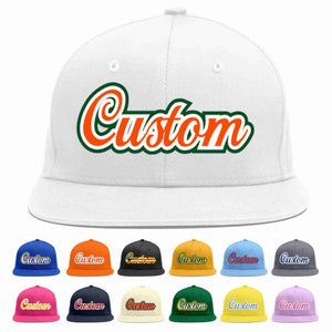 Custom White Orange-White Casual Sport Baseball Cap