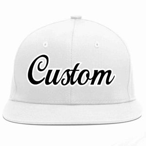 Custom White Black-White Casual Sport Baseball Cap