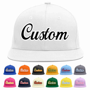 Custom White Black-White Casual Sport Baseball Cap