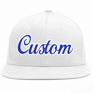 Custom White Royal-White Casual Sport Baseball Cap