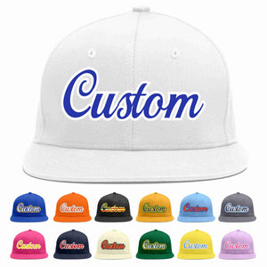 Custom White Royal-White Casual Sport Baseball Cap