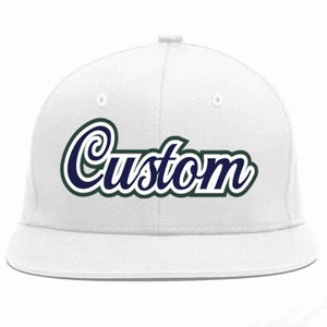 Custom White Navy-White Casual Sport Baseball Cap