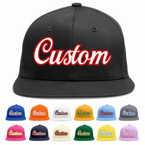 Custom Black White-Red Casual Sport Baseball Cap