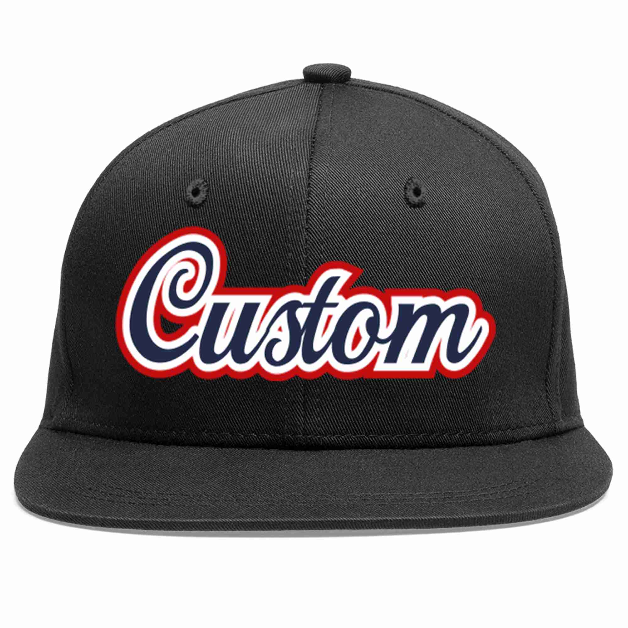 Casquette de baseball sport décontractée noire et blanche personnalisée