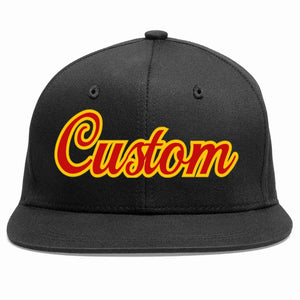 Custom Black Red-Yellow Casual Sport Baseball Cap